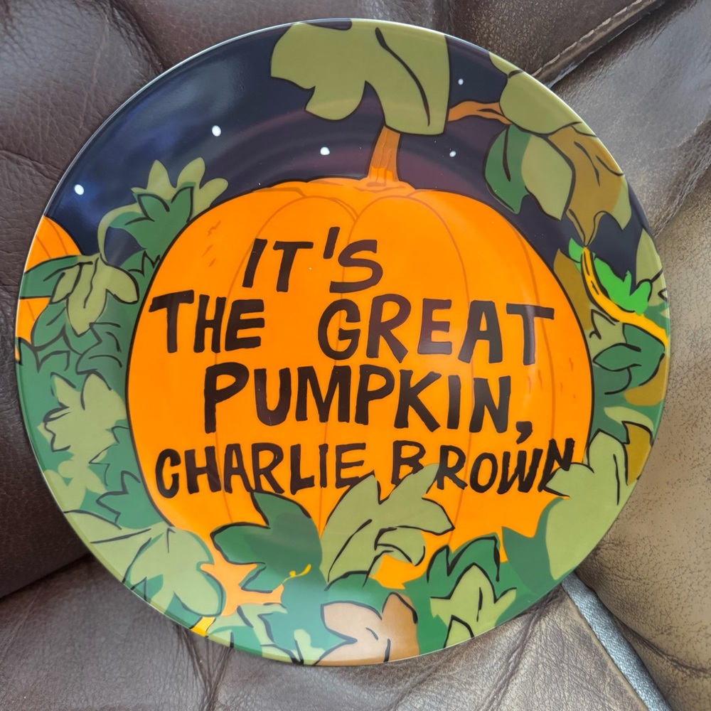 It’s the Great Pumpkin, Charlie Brown - Ceramic Peanuts Halloween Dinner Plate